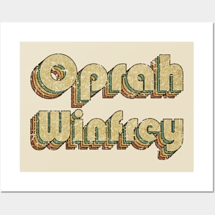 Oprah Winfrey // Vintage Rainbow Typography Style // 70s Posters and Art